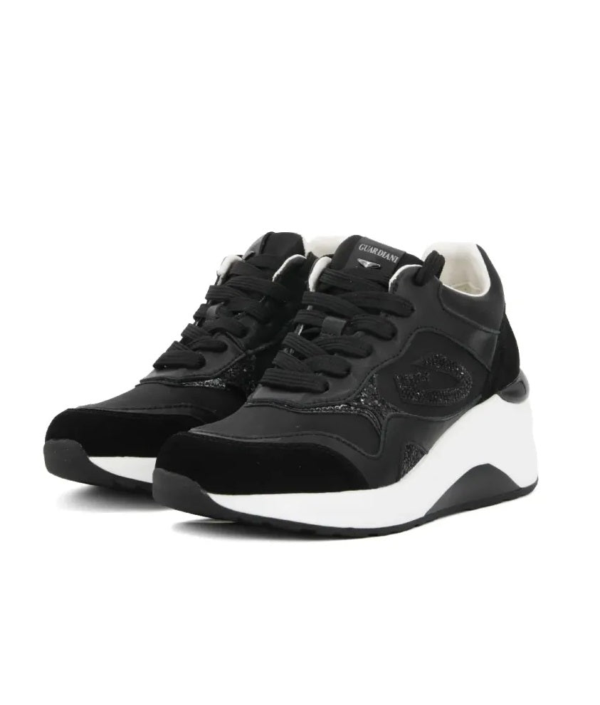 GUARDIANI Sneakers Guardiani donna agw434000 suede glitter AI AGW434000 SUEDE BLACK 