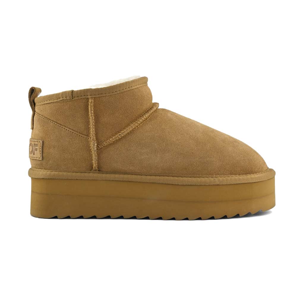COLORS OF CALIFORNIA Stivaletti donna Color's of California Yahi tan <BR/><BR/><BR/> HC.SHEARPLA2 PLATFORM SHEEPSKIN TAN 