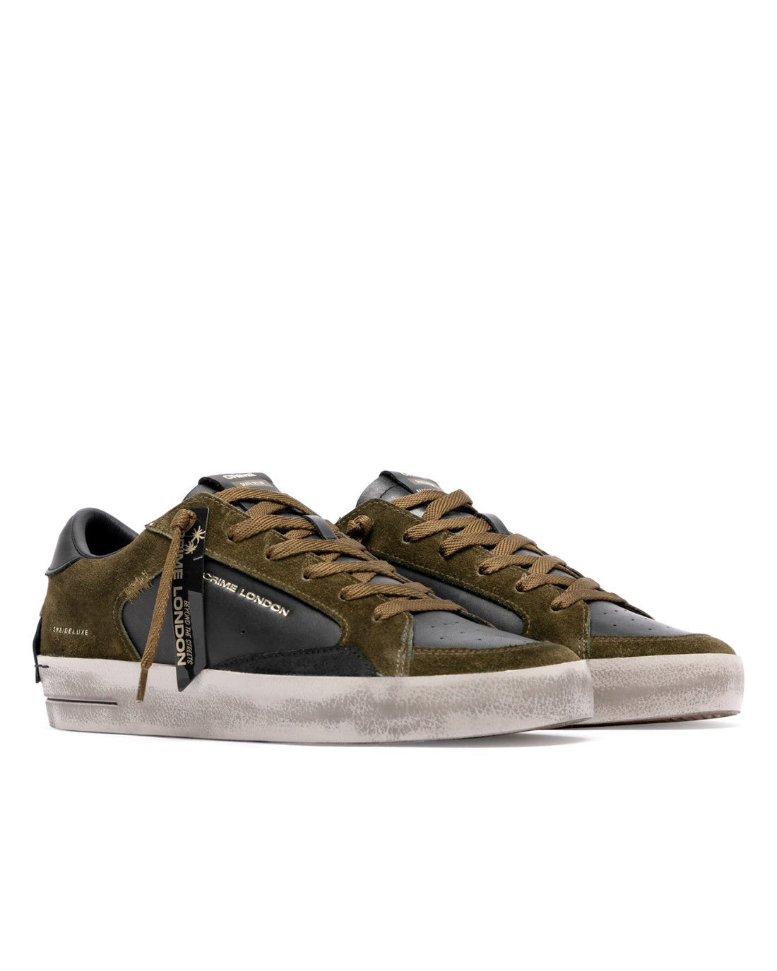 CRIME LONDON sneakers crime london uomo 10107AA SKATE BLACK TIMBER green 10107AA9 80 SKATE 