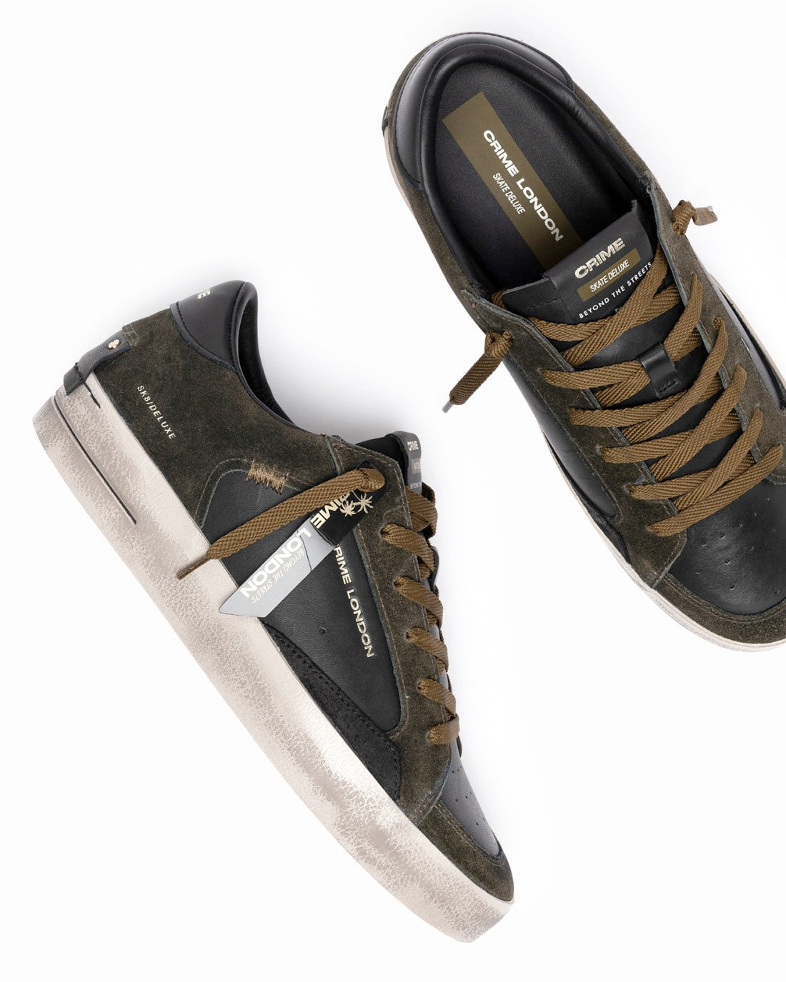 CRIME LONDON sneakers crime london uomo 10107AA SKATE BLACK TIMBER green 10107AA9 80 SKATE 