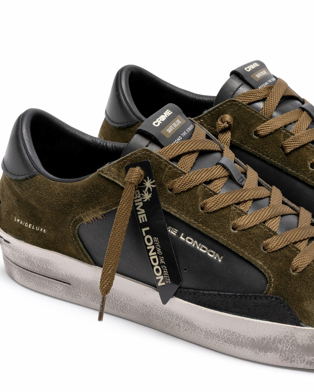 CRIME LONDON sneakers crime london uomo 10107AA SKATE BLACK TIMBER green 10107AA9 80 SKATE 