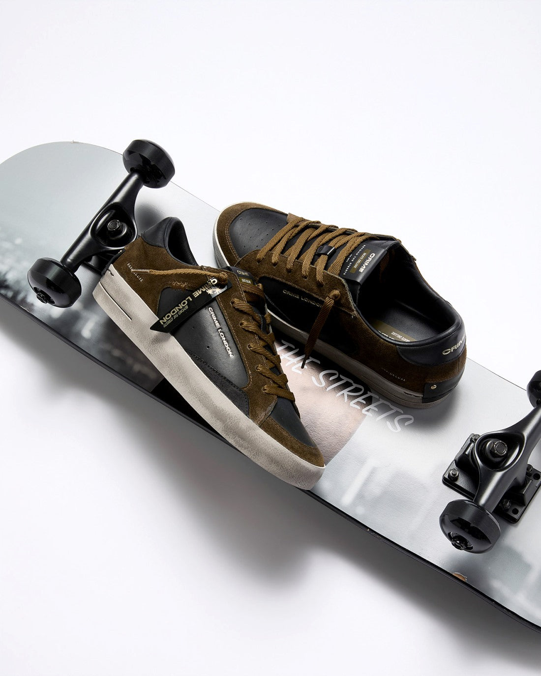 CRIME LONDON sneakers crime london uomo 10107AA SKATE BLACK TIMBER green 10107AA9 80 SKATE 