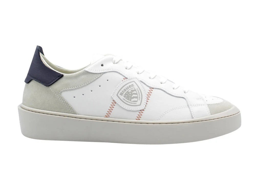 BLAUER Sneakers Blauer uomo S4STATEN07 bianche S4STATEN07/LES WHITE/NAVY 