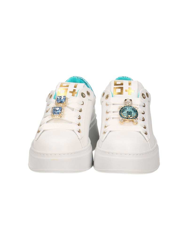 GIO+ Sneakers Gio+ donna PIA252A bianche e turchesi PIA252A COMBI TURCHESE TARTA 