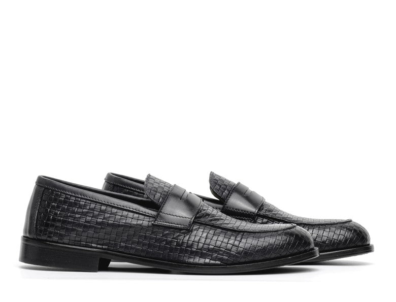 MARECHIARO 1962 Mocassini marechiaro uomo 7768 pelle vitello intreccio neri pe25 7768 VITELLO ST INTRECCIO NERO 