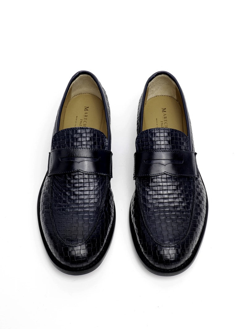 MARECHIARO 1962 Mocassini marechiaro uomo 7768 pelle vitello intreccio neri pe25 7768 VITELLO ST INTRECCIO NERO 