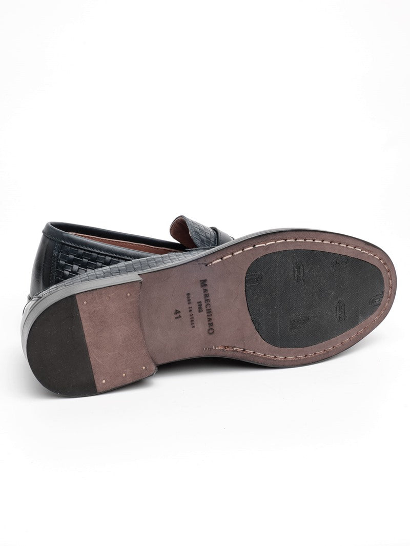 MARECHIARO 1962 Mocassini marechiaro uomo 7768 pelle vitello intreccio neri pe25 7768 VITELLO ST INTRECCIO NERO 