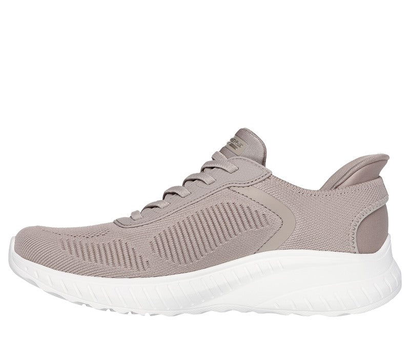 SKECHERS Sneakers Skechers donna 117497TPE bobs slip ins sport squad taupe pe25 117497 TPE BOBS SQUAD SLIP INS 