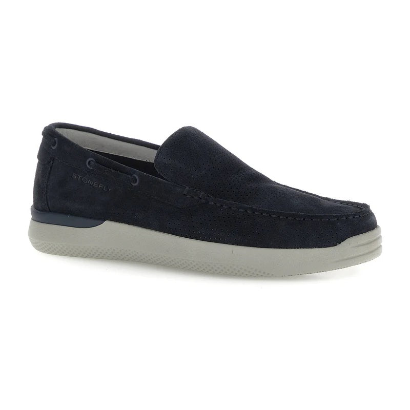 STONEFLY Mocassini Stonefly uomo 2224591d8 custer 16 velour blue pe25 222459 1D8 CUSTER 16 VELOUR 