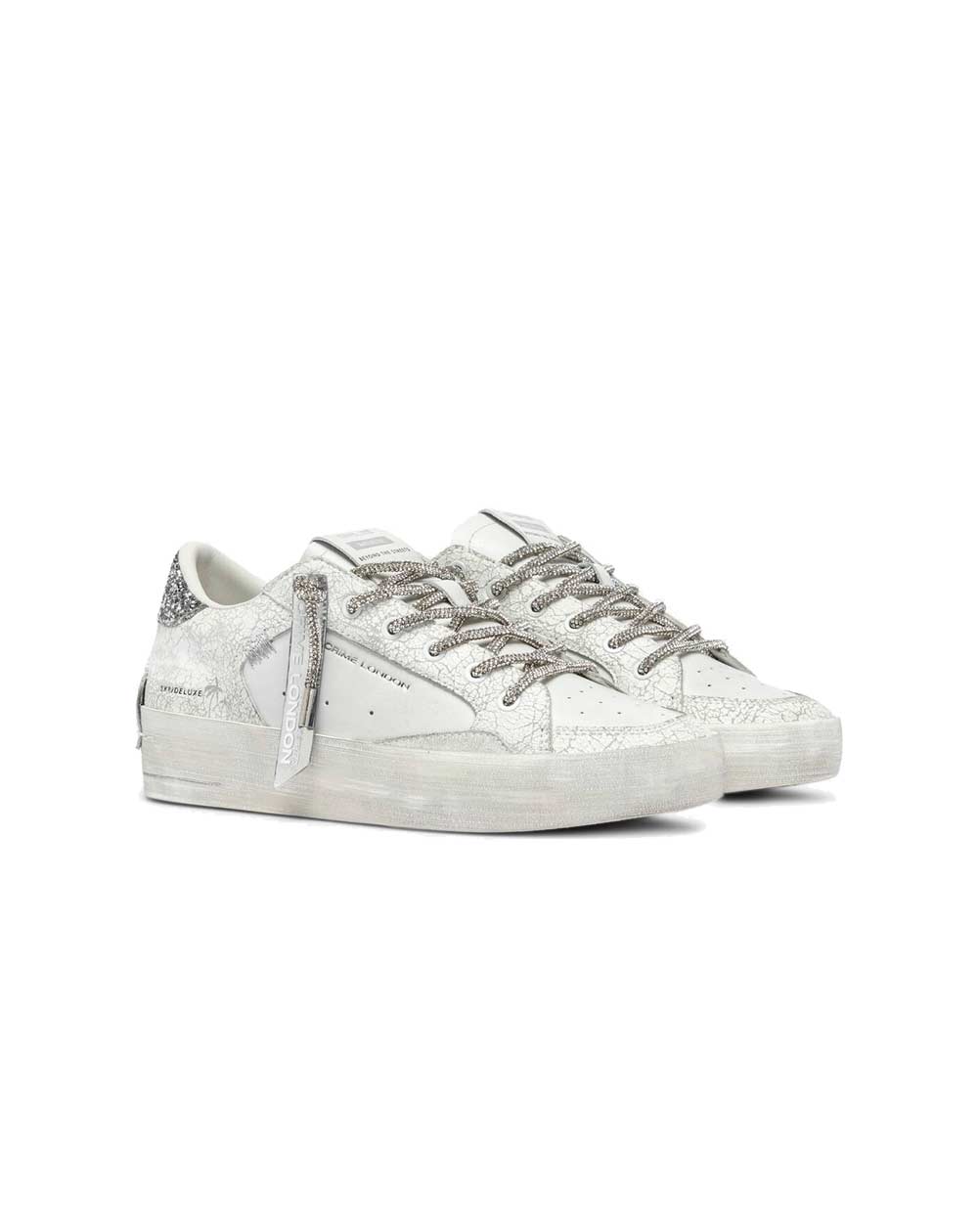 CRIME LONDON Sneakers Crime London donna SK8 Deluxe wedge  bianca 20132PP7 10 SK8 DELUXE 