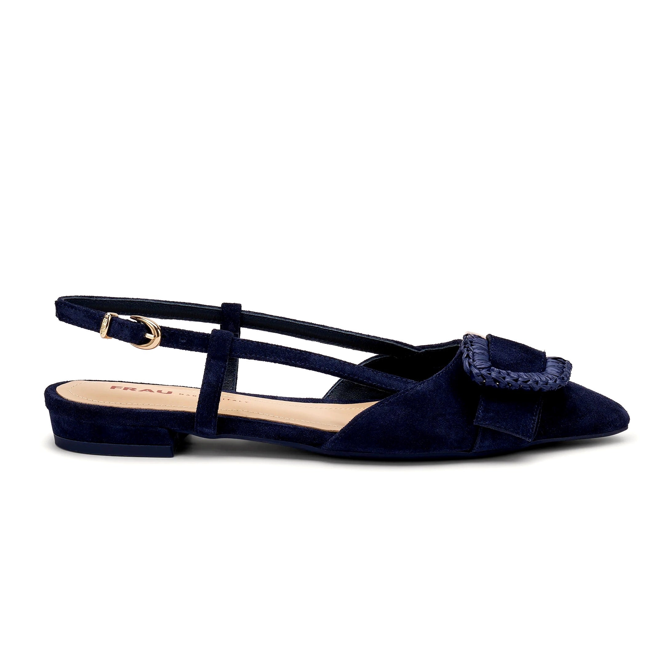 FRAU Slingback frau donna 63b5 cachmere navy raffia<BR/> 63B5 CACHEMIRE NAVY 