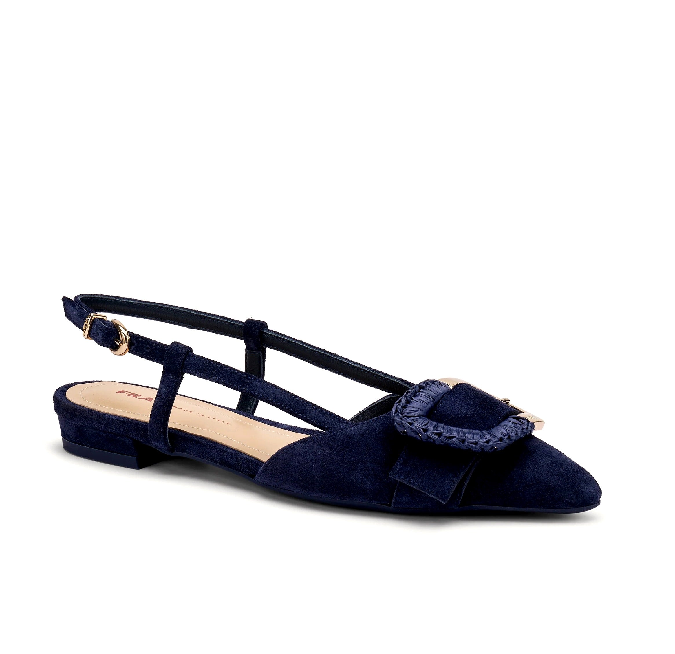 FRAU Slingback frau donna 63b5 cachmere navy raffia<BR/> 63B5 CACHEMIRE NAVY 