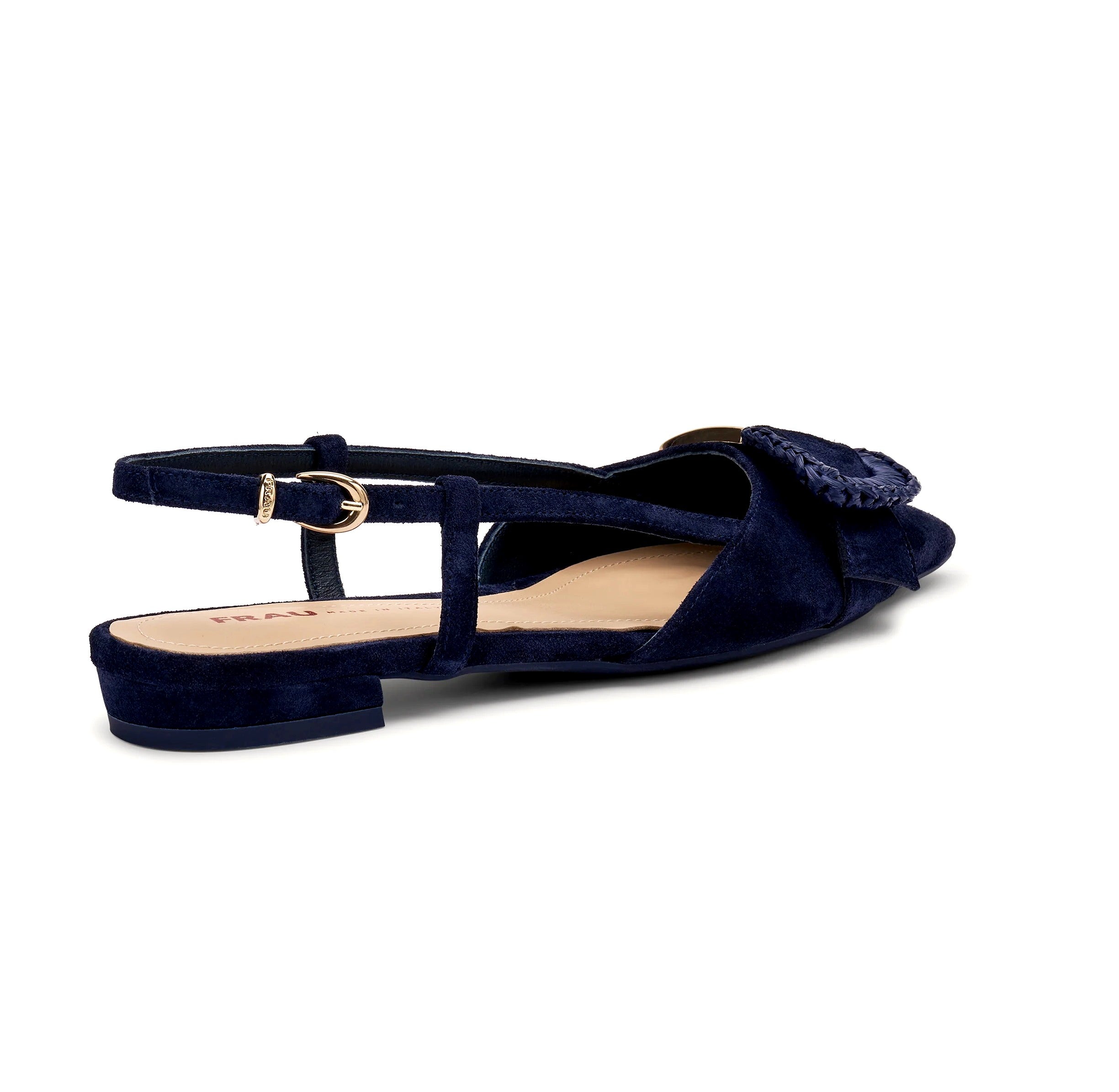 FRAU Slingback frau donna 63b5 cachmere navy raffia<BR/> 63B5 CACHEMIRE NAVY 