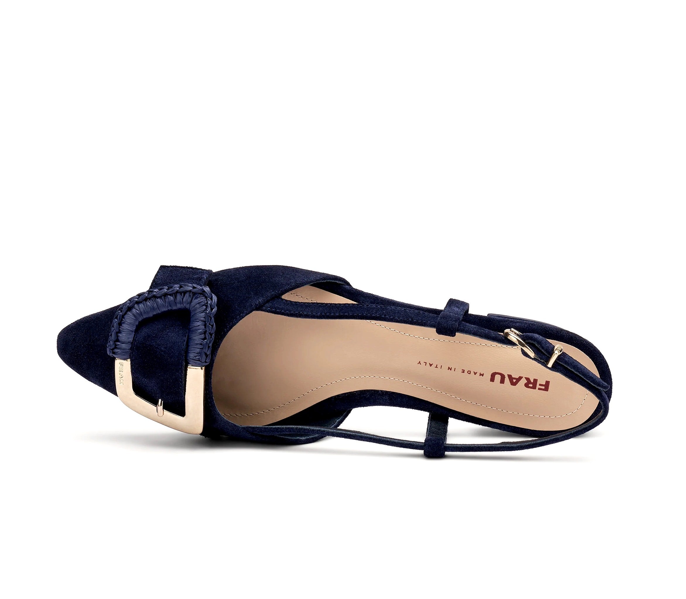 FRAU Slingback frau donna 63b5 cachmere navy raffia<BR/> 63B5 CACHEMIRE NAVY 