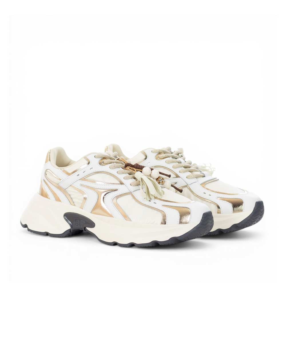 GIO+ Sneakers Gio+ donna Dalia bianche DALIA13 COMBI GOLD 