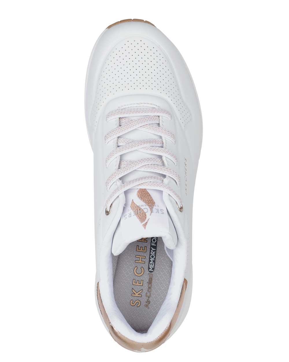 SKECHERS Sneakers Skechers donna 155196 Uno bianche 155196 WHT SHIMMER AWAY - UNO 
