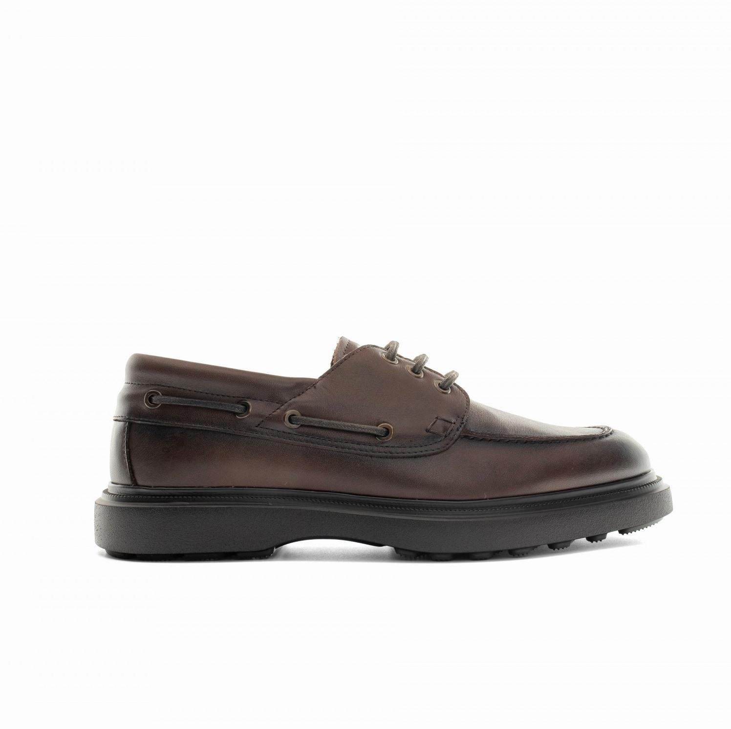 AMBITIOUS Polacco ambitious uomo boat 14051 brown a25 14051 7129AM 