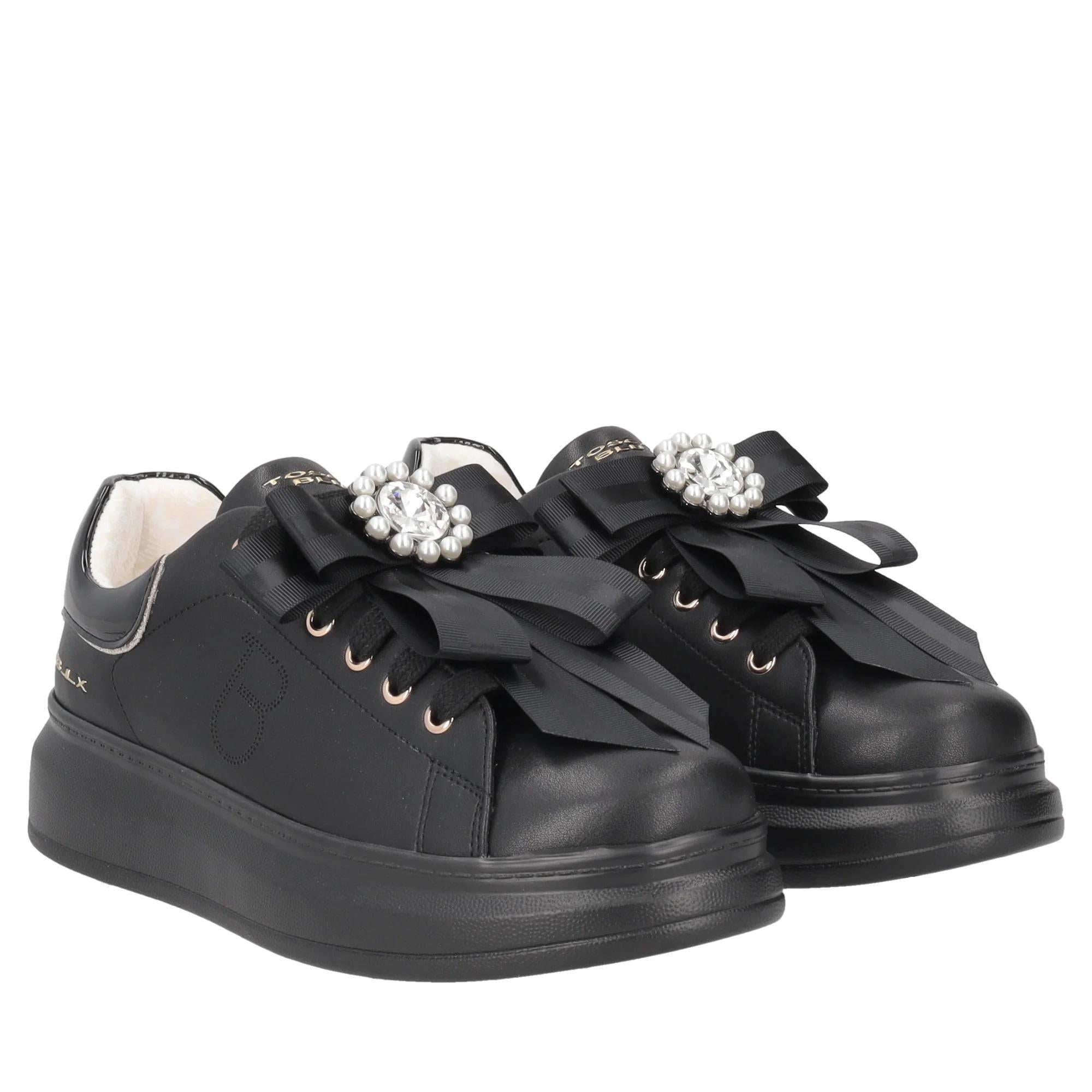 TOSCA BLU Sneakers tosca blu donna chic sf2501 nere fiocco a25 SF2501S006 99B FIOCCO NERO/BIANCO 