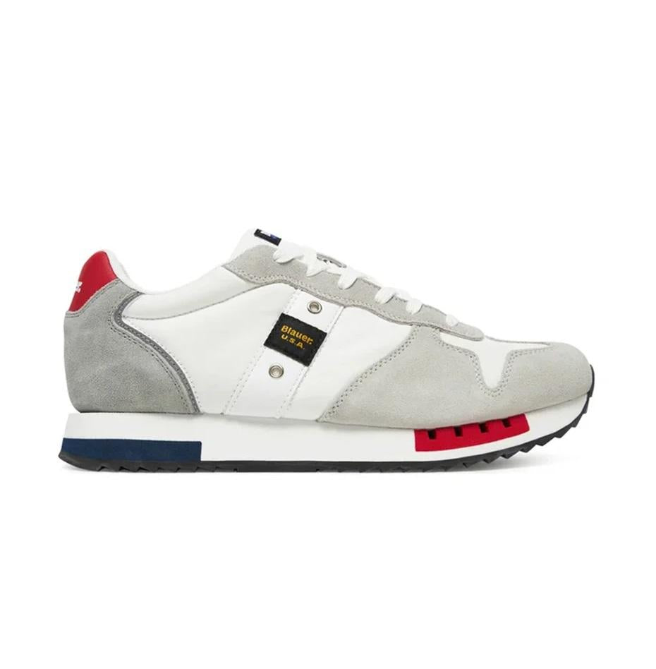 BLAUER Sneakers Blauer uomo S5QUEENS01 MES bianca S5QUEENS01/MES SUEDE/MESH WHITE/RED/NAVY 