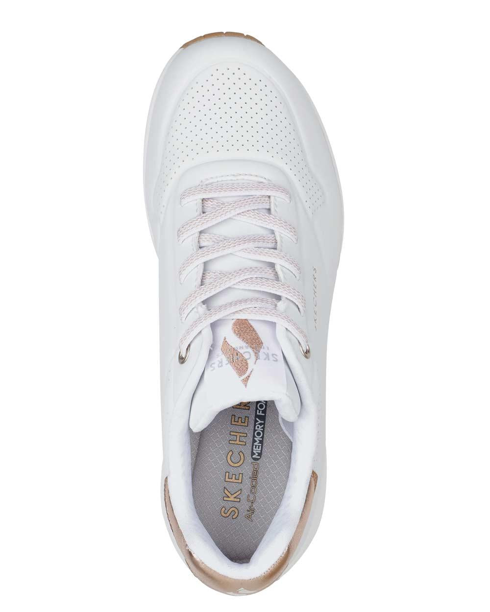 SKECHERS Sneakers Skechers donna 155196 Uno bianche 155196 WHT SHIMMER AWAY - UNO 