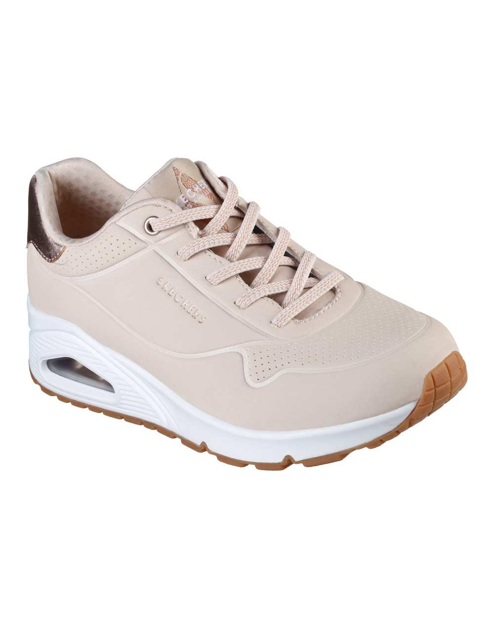 SKECHERS Sneakers Skechers donna 155196 Uno natural 155196 NAT SHIMMER AWAY - UNO 