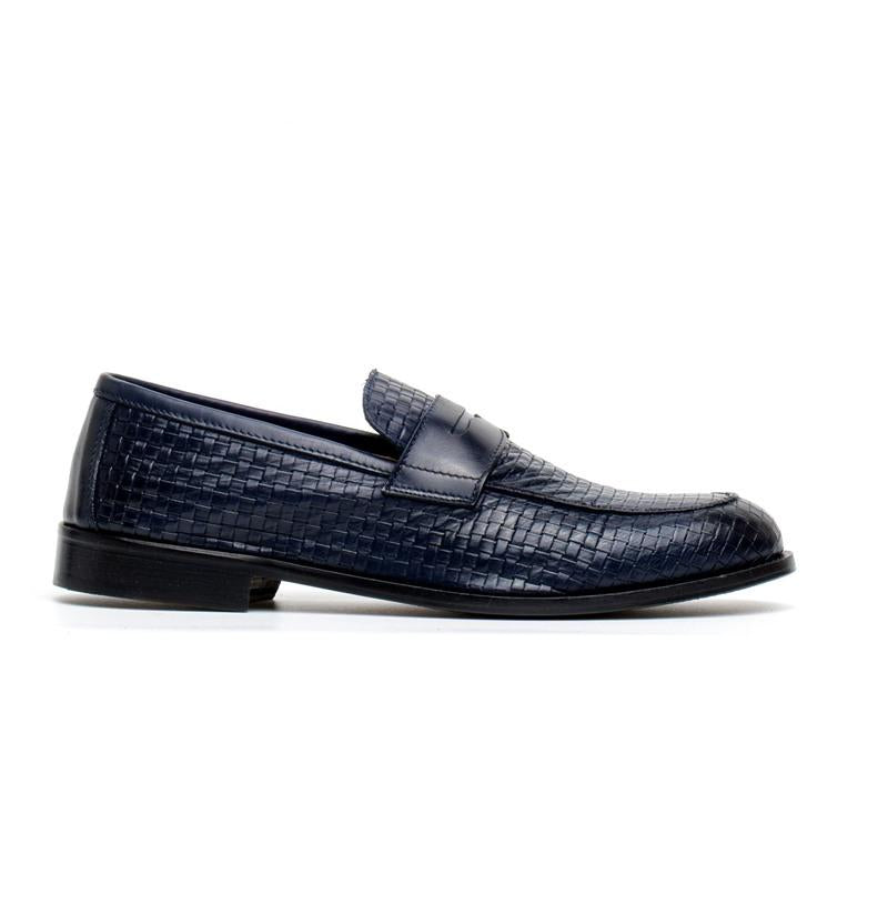 MARECHIARO Mocassini marechiaro uomo 7768 pelle vitello intreccio blu pe25 7768 VITELLO ST INTRECCIO BLU 