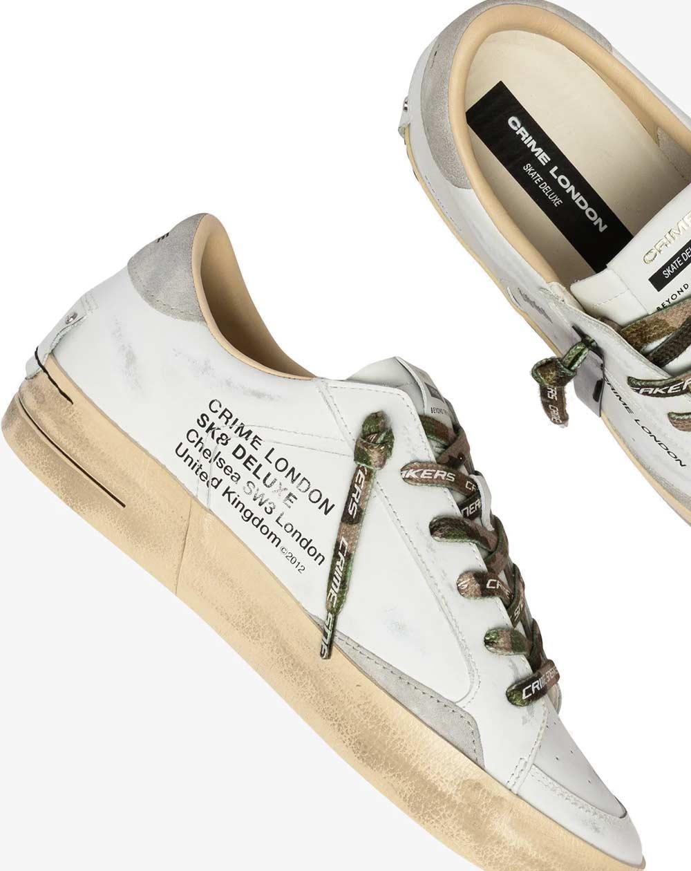 CRIME LONDON Sneakers Crime London uomo SK8 deluxe bianche 19108PP8 10 SK8 DELUXE 