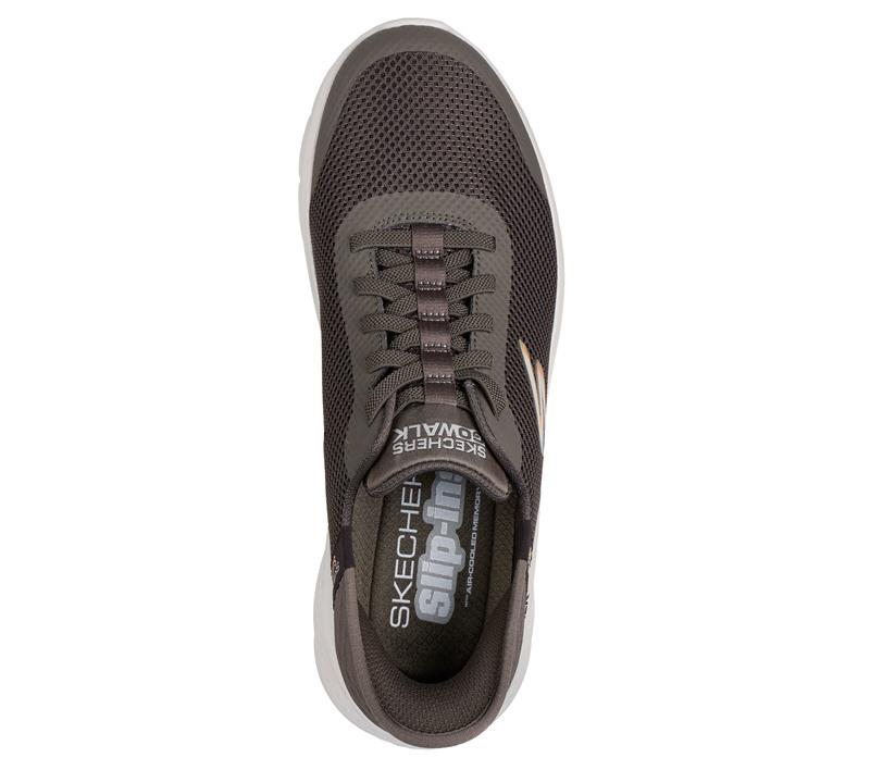 SKECHERS Sneakers Skechers uomo go walk flex 216324 brown pe25 216324 BRN GO WALK SLIP INS 