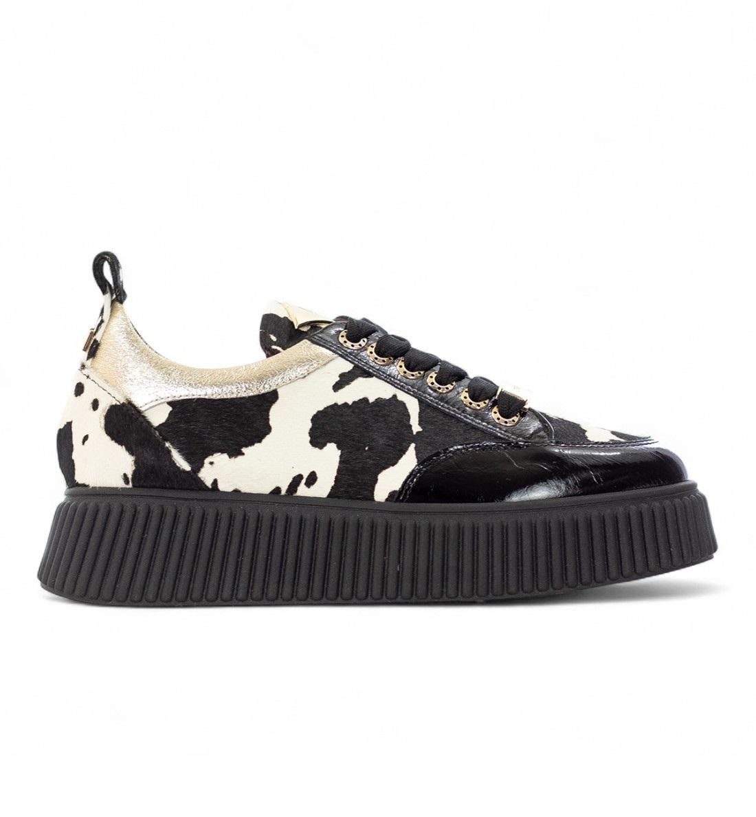 LORENZO MARI Sneakers lorenzo mari donna sally 26 mucchina bianca A25 SALLY 26 MUCCHINA BIANCO/NERA 