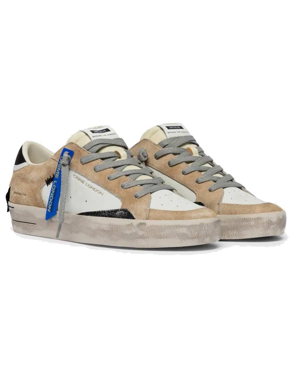 CRIME LONDON Sneakers Crime London uomo SK8 deluxe bianche 19109PP8 15 SK8 DELUXE 