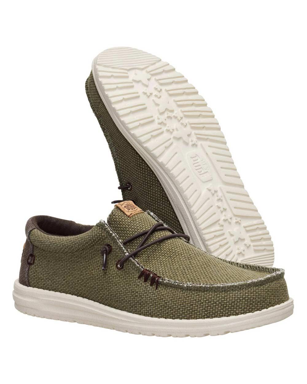 HEY DUDE Stringata Hey Dude uomo Wally 40003 dark olive 40003 3CI WALLY BRAIDED 