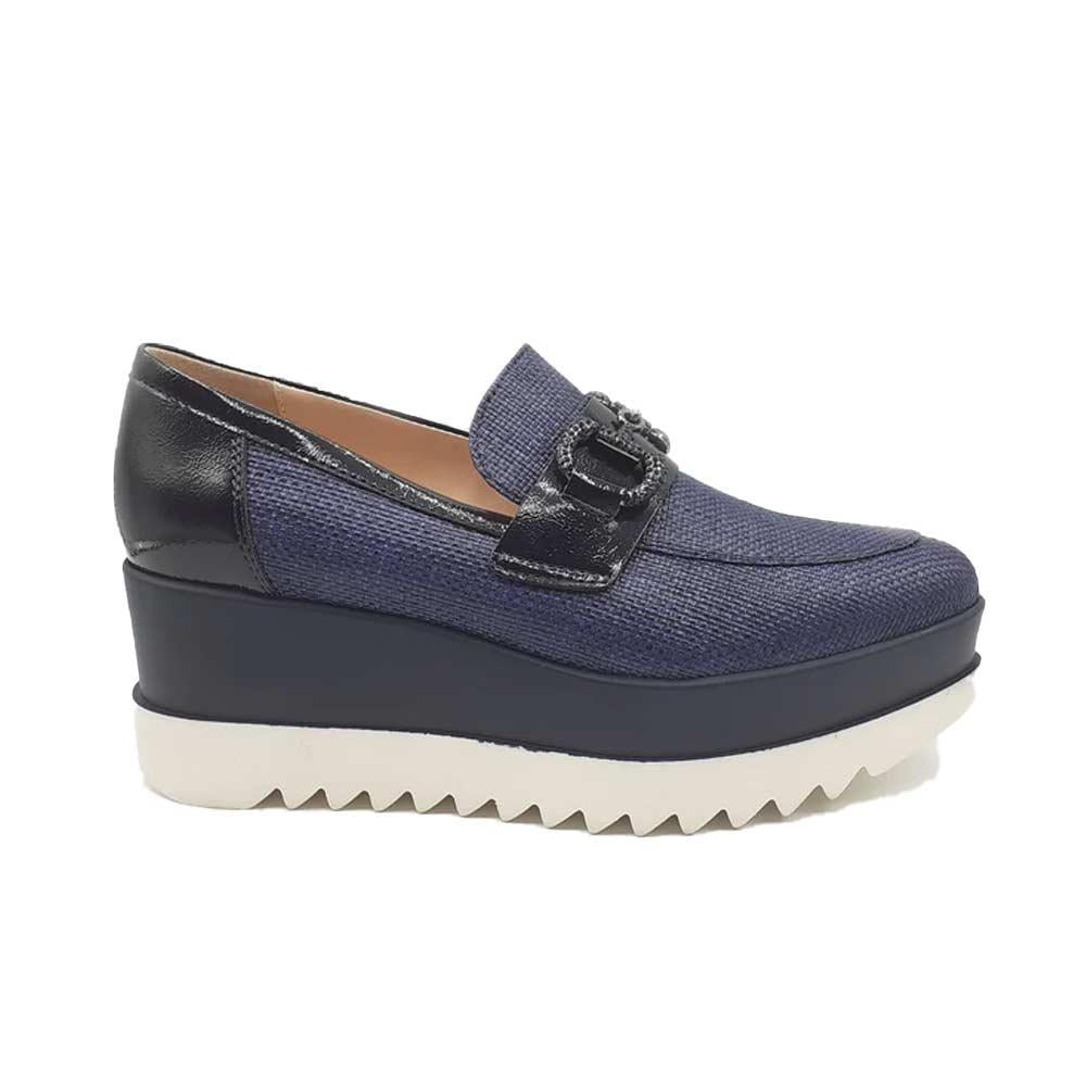 LORENZO MARI Mocassini Lorenzo Mari donna Patty 2 blu PATTY 02 RAFIA/MARIEL BLU 