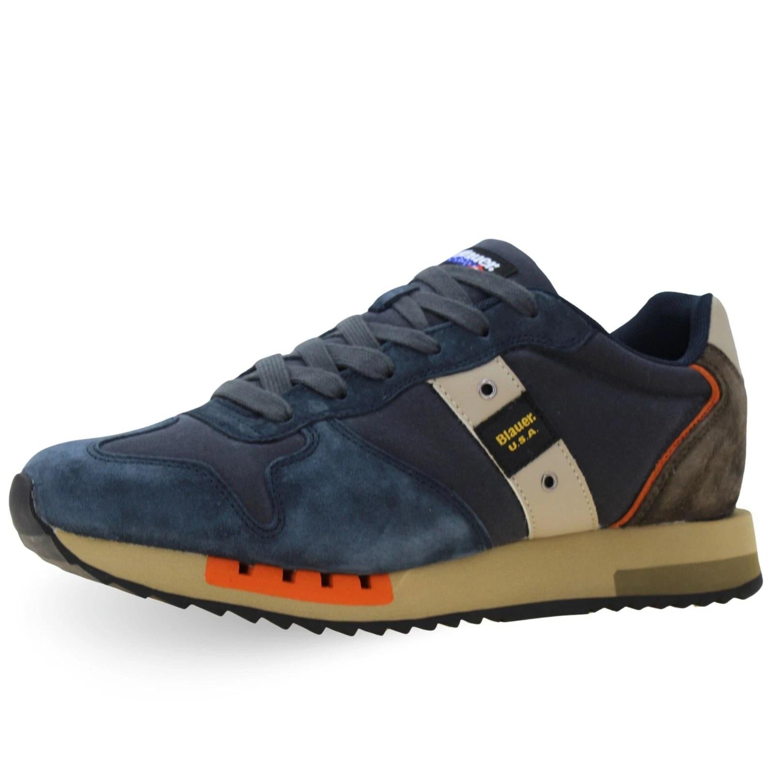 BLAUER Sneakers blauer uomo f5 queens01 wax navy grey a25 F5QUEENS01/WAX NVY/GRY NAVY GREY 