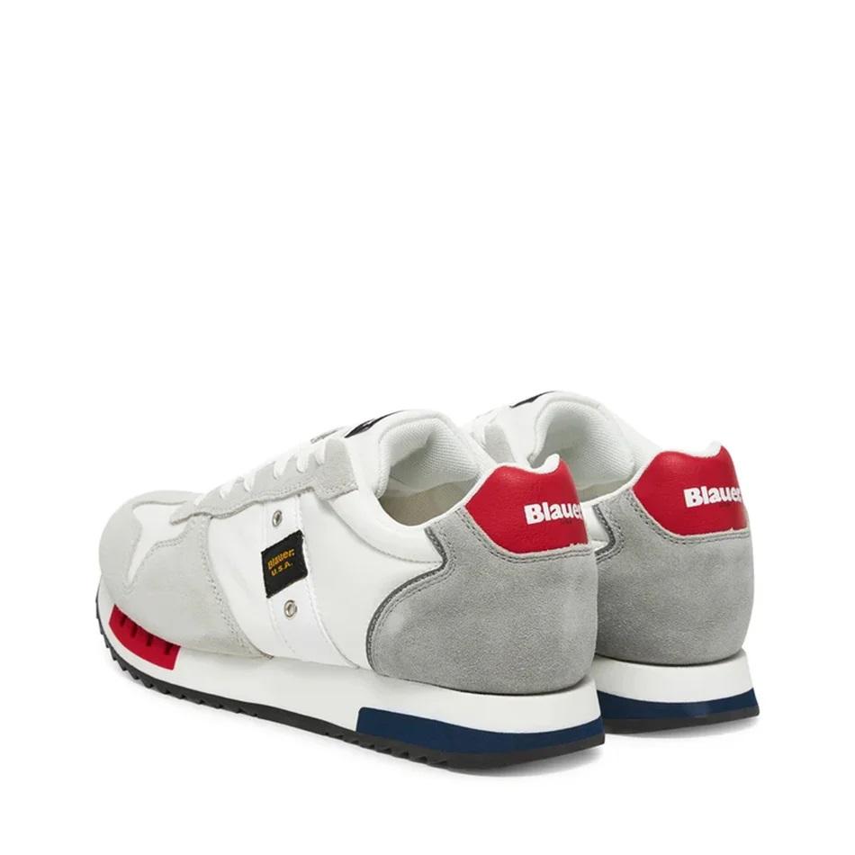 BLAUER Sneakers Blauer uomo S5QUEENS01 MES bianca S5QUEENS01/MES SUEDE/MESH WHITE/RED/NAVY 