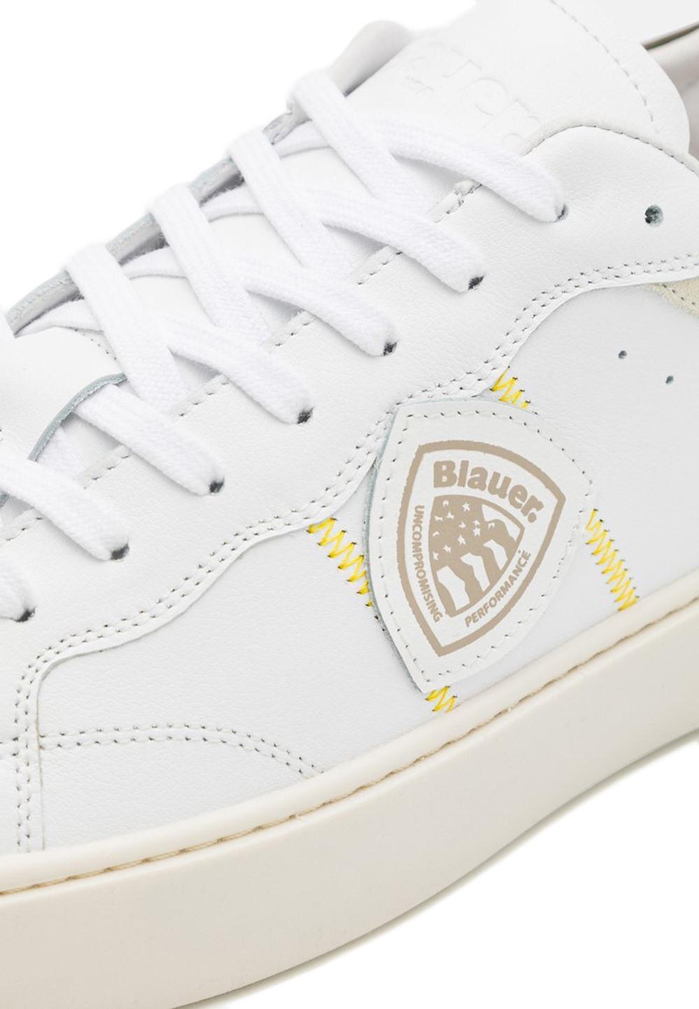 BLAUER Sneakers Blauer uomo S4STATEN07 bianche S4STATEN07/LES WHITE/GREEN 