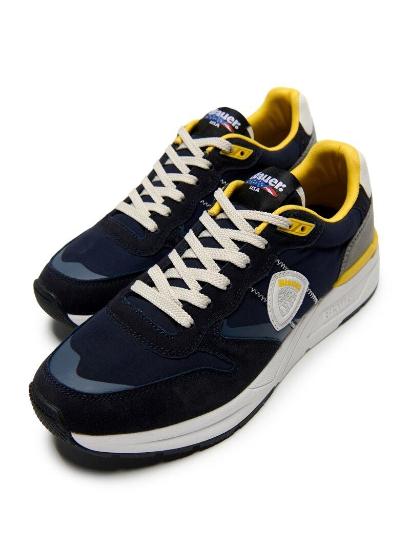 BLAUER Sneakers blauer uomo s5ray01 nyn navy yellow pe25 S5RAY01/NYN NYLON NAVY/YELLOW 