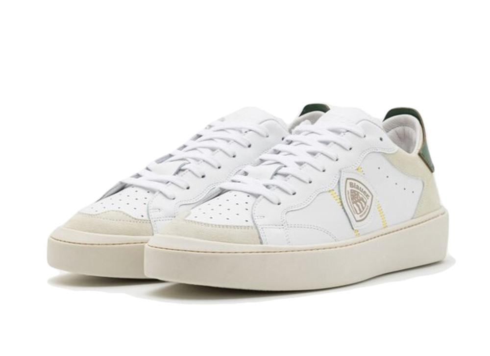 BLAUER Sneakers Blauer uomo S4STATEN07 bianche S4STATEN07/LES WHITE/GREEN 