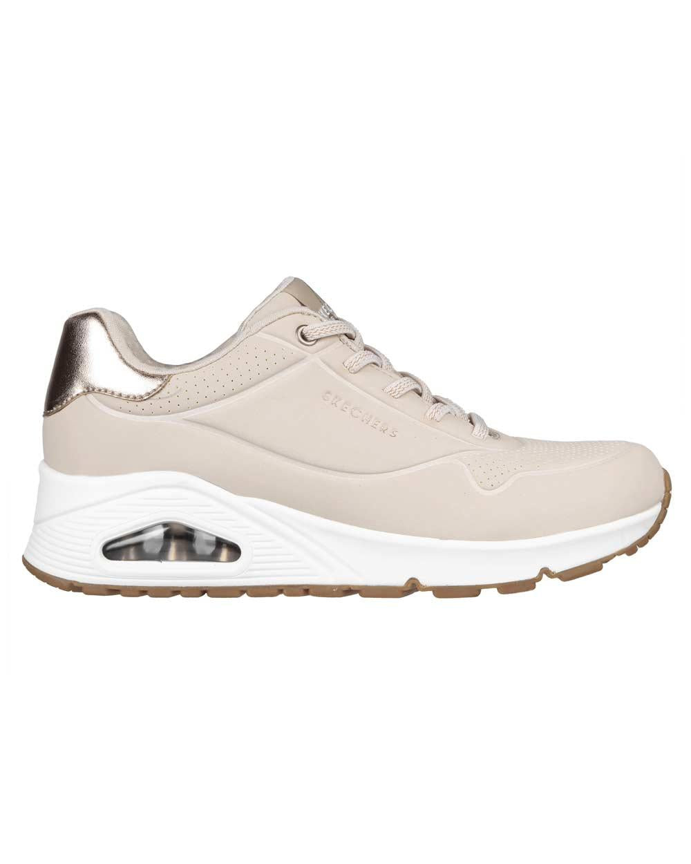 SKECHERS Sneakers Skechers donna 155196 Uno natural 155196 NAT SHIMMER AWAY - UNO 