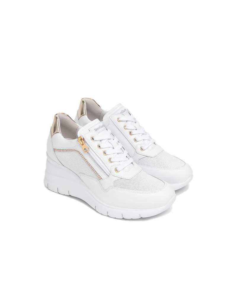 NEROGIARDINI Sneakers NeroGiardini donna E512944D bianche<BR/> E512944D 707 SKIPPER BANCO 