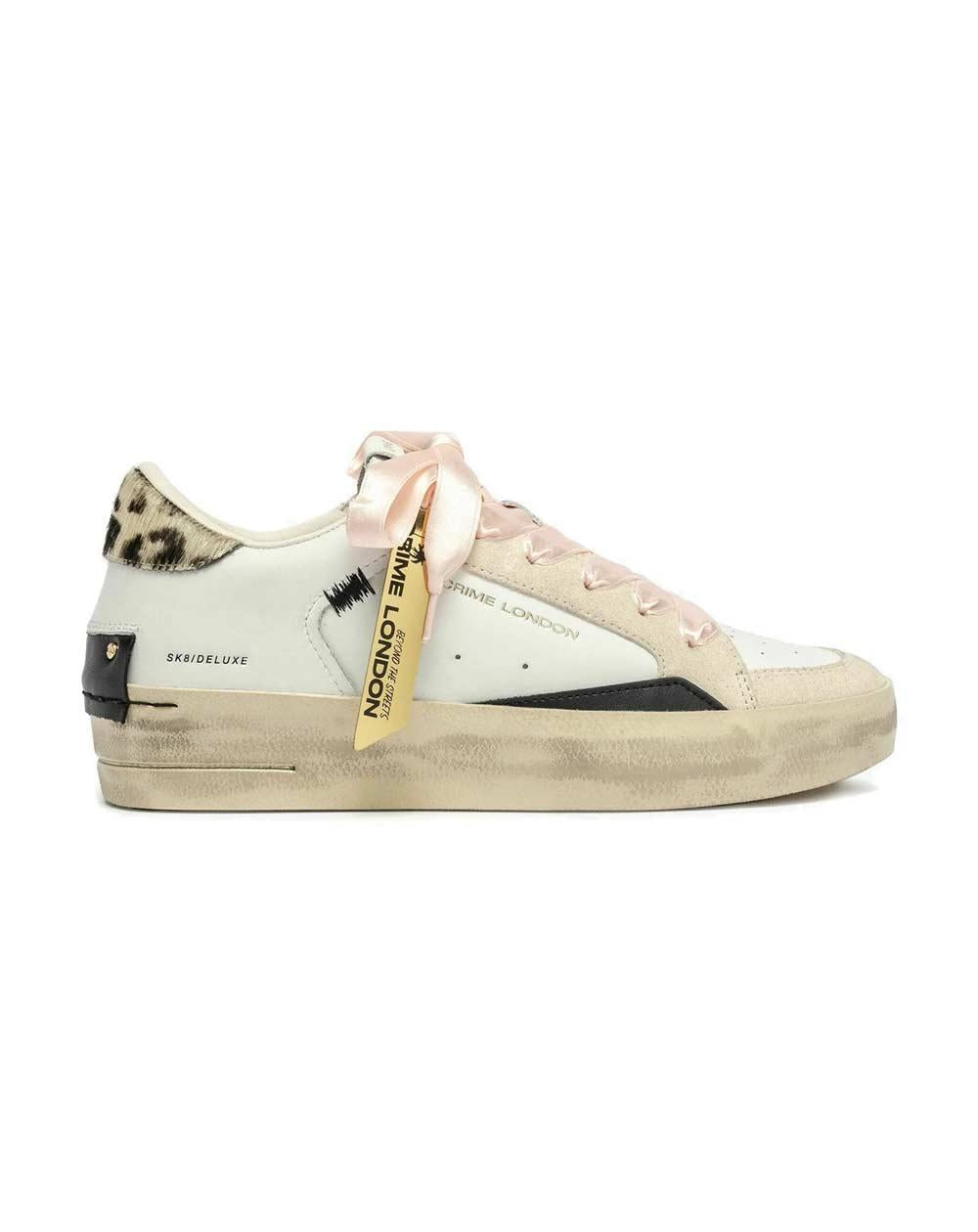 CRIME LONDON Sneakers Crime London donna SK8 Deluxe wedge  bianca rosa 25191AA8B 10 SK8  DELUXE WEDGE 
