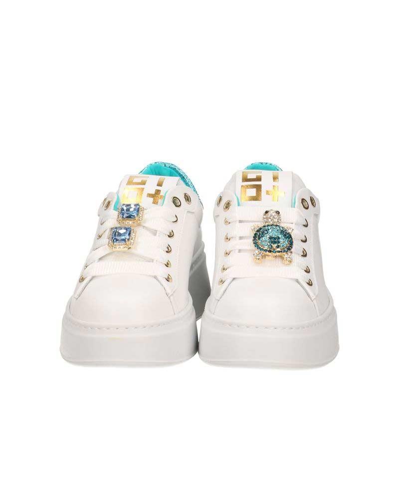 GIO+ Sneakers Gio+ donna PIA252A bianche e turchesi PIA252A COMBI TURCHESE TARTA 
