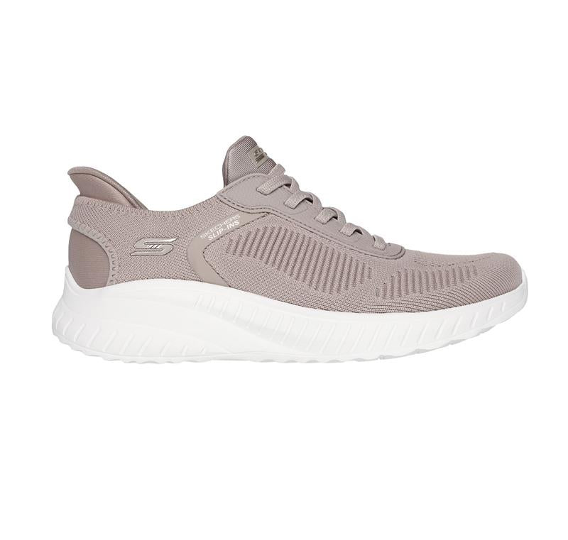 SKECHERS Sneakers Skechers donna 117497TPE bobs slip ins sport squad taupe pe25 117497 TPE BOBS SQUAD SLIP INS 