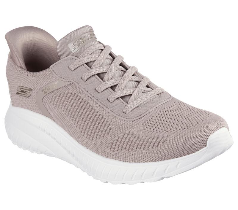 SKECHERS Sneakers Skechers donna 117497TPE bobs slip ins sport squad taupe pe25 117497 TPE BOBS SQUAD SLIP INS 
