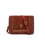 Borsa frau donna B3934 velour cannella boho