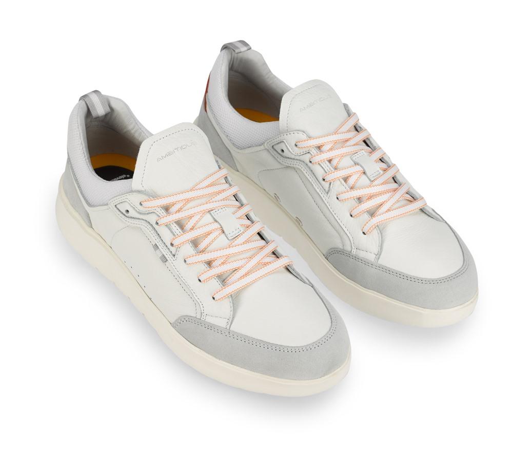 AMBITIOUS Sneakers Ambitious uomo Hover 12806 bianche 12806 7027 WHITE ORANGE 