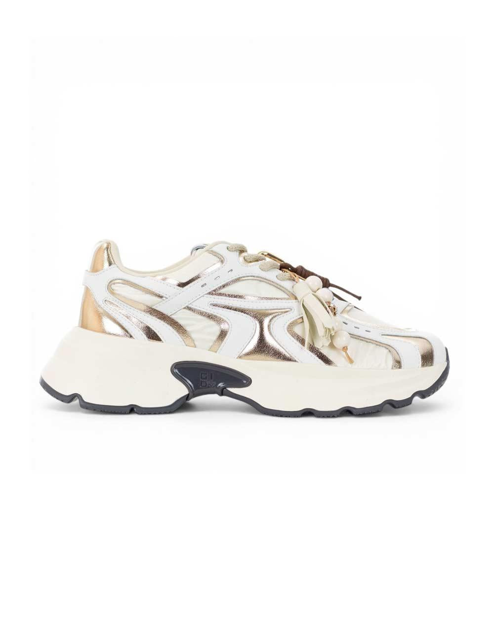 GIO+ Sneakers Gio+ donna Dalia bianche DALIA13 COMBI GOLD 
