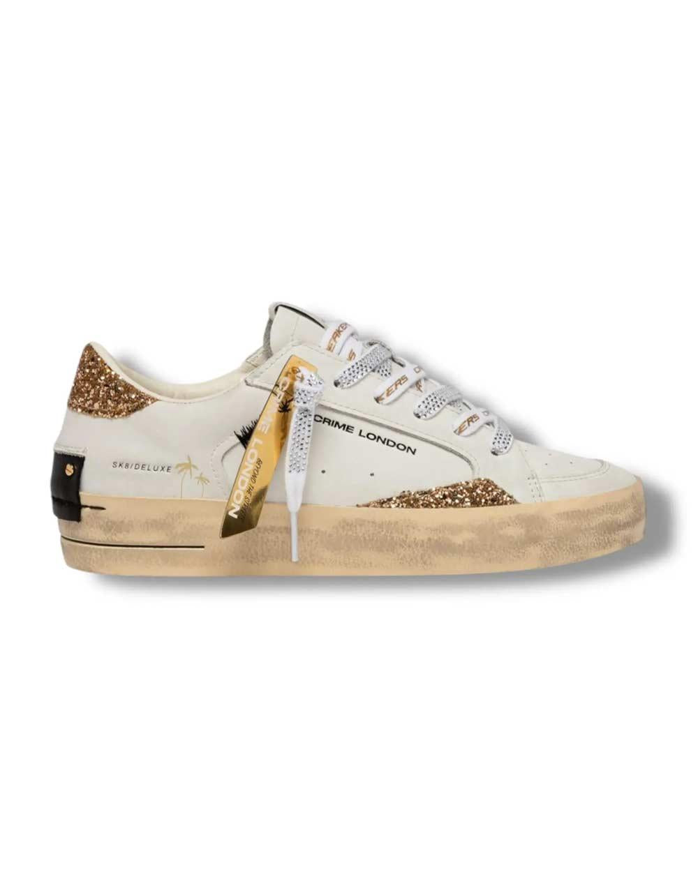 CRIME LONDON Sneakers Crime London donna SK8 deluxe bianche 29102PP8 10 SK8 DELUXE 