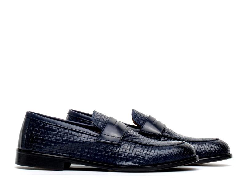 MARECHIARO Mocassini marechiaro uomo 7768 pelle vitello intreccio blu pe25 7768 VITELLO ST INTRECCIO BLU 