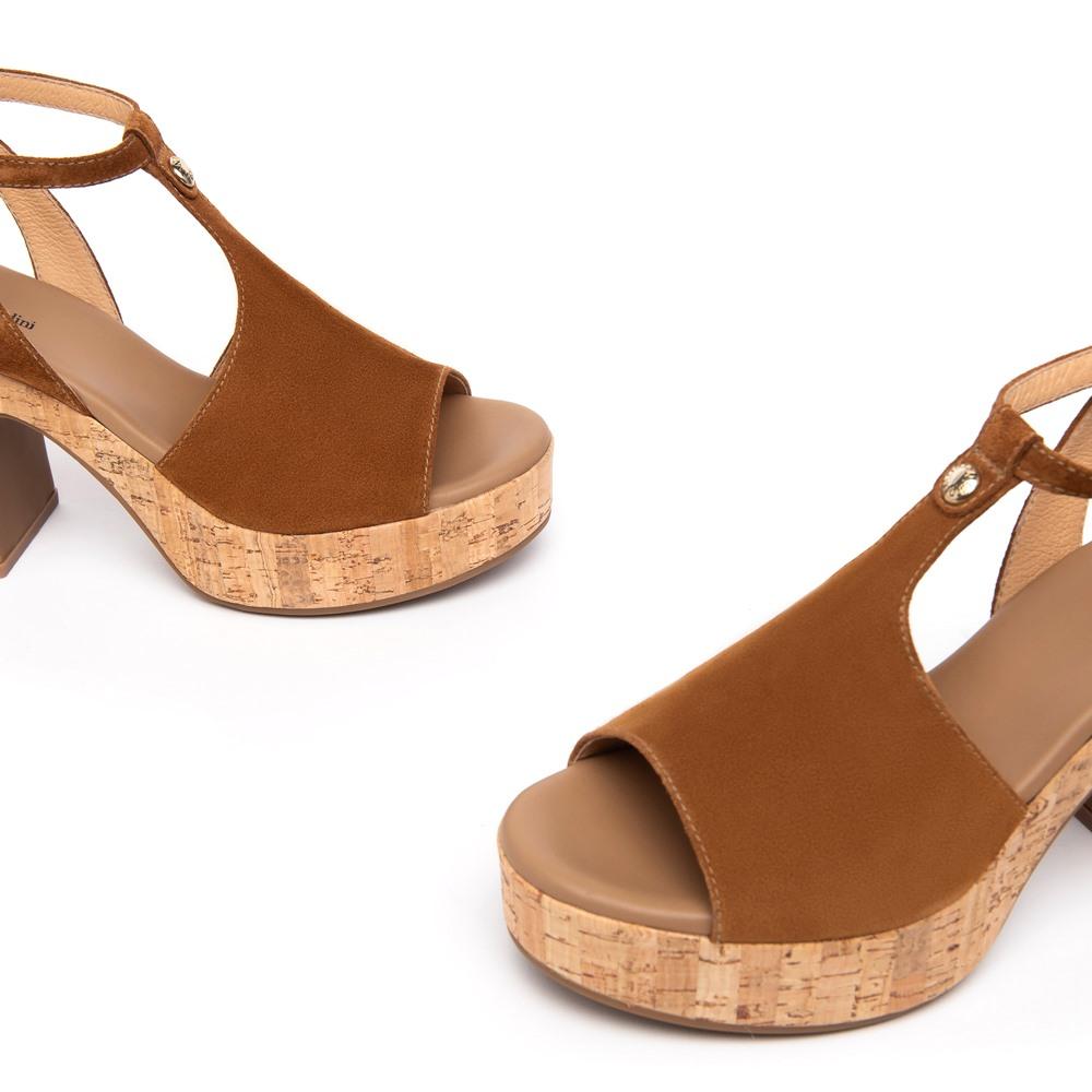 NEROGIARDINI Sandali NeroGiardini donna Genza E307671D tabacco E307671D 326 VELOUR TABACCO 