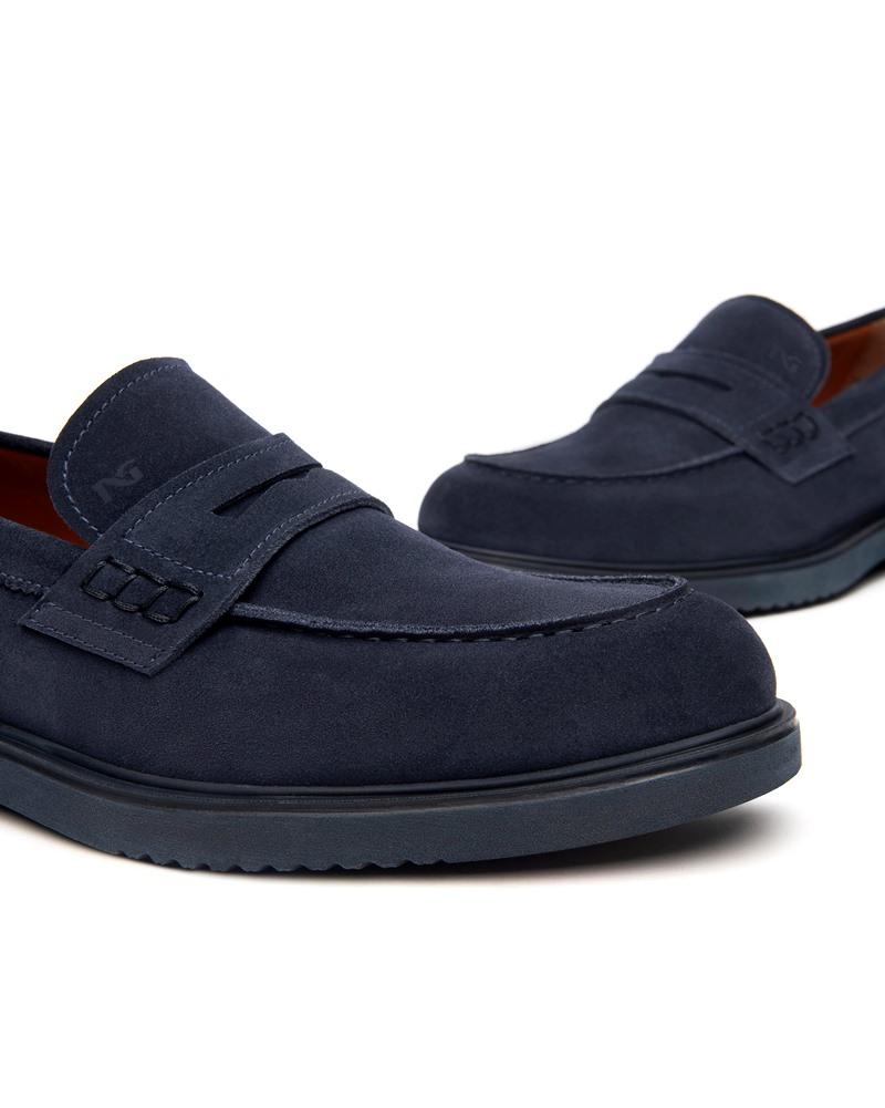 NEROGIARDINI Mocassino nerogiardini uomo e500610u scamosciato INDACO p25 E500610U 212 COLORADO INDACO 